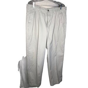 BASIC EDITION Men's Pants Size 36 X 30 Cream Pleated Front 1 Inch Hem